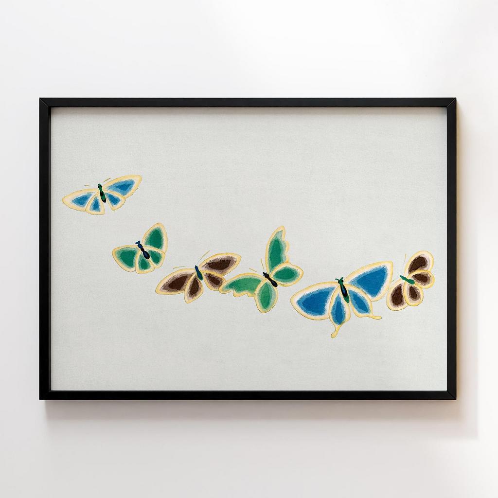 Постер Vintage butterfly by Kamisaka Sekka's Cho senshu (One Thousand Butterflies) 1904 #06