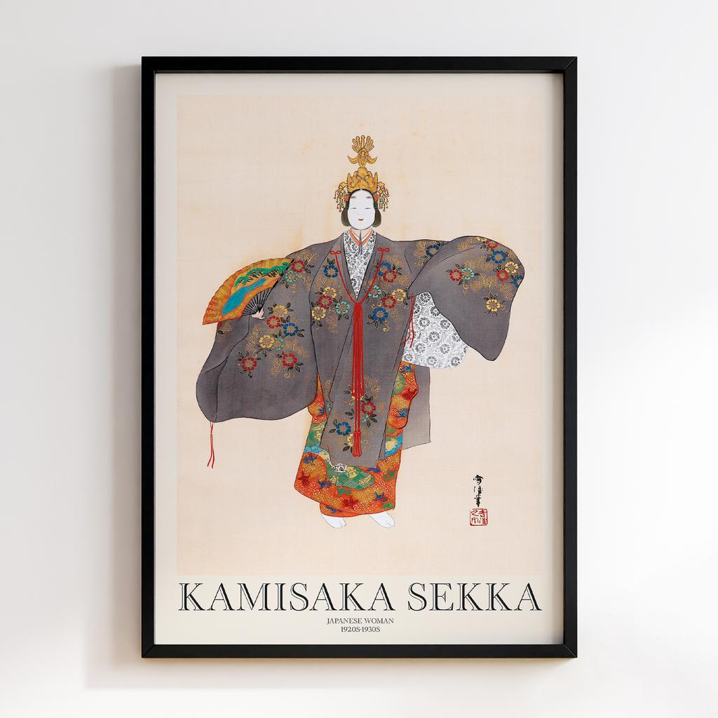 Постер Japanese woman (1920s-1930s) vintage painting by Kamisaka Sekka #2