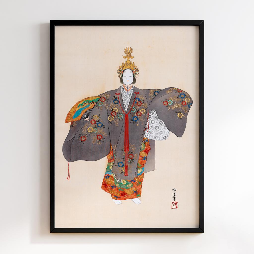 Постер Japanese woman (1920s-1930s) vintage painting by Kamisaka Sekka #1