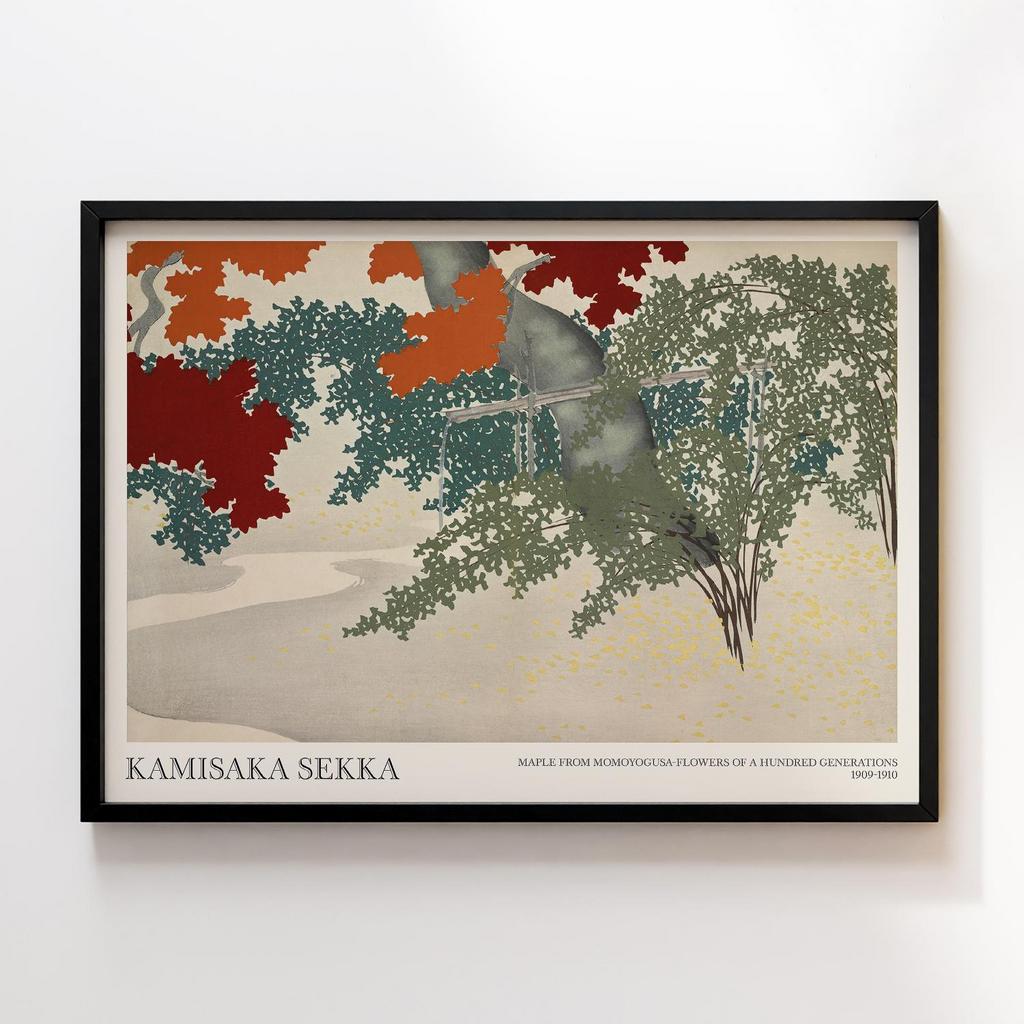 Постер Maple from Momoyogusa–Flowers of a Hundred Generations (ca. 1909–1910) by Kamisaka Sekka #1