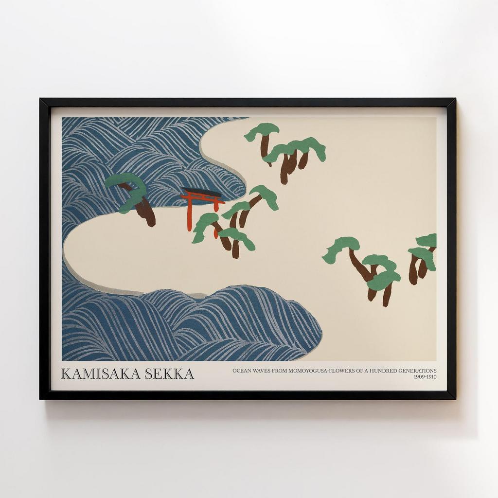 Постер Ocean waves from Momoyogusa–Flowers of a Hundred Generations (ca. 1909–1910) by Kamisaka Sekka #1