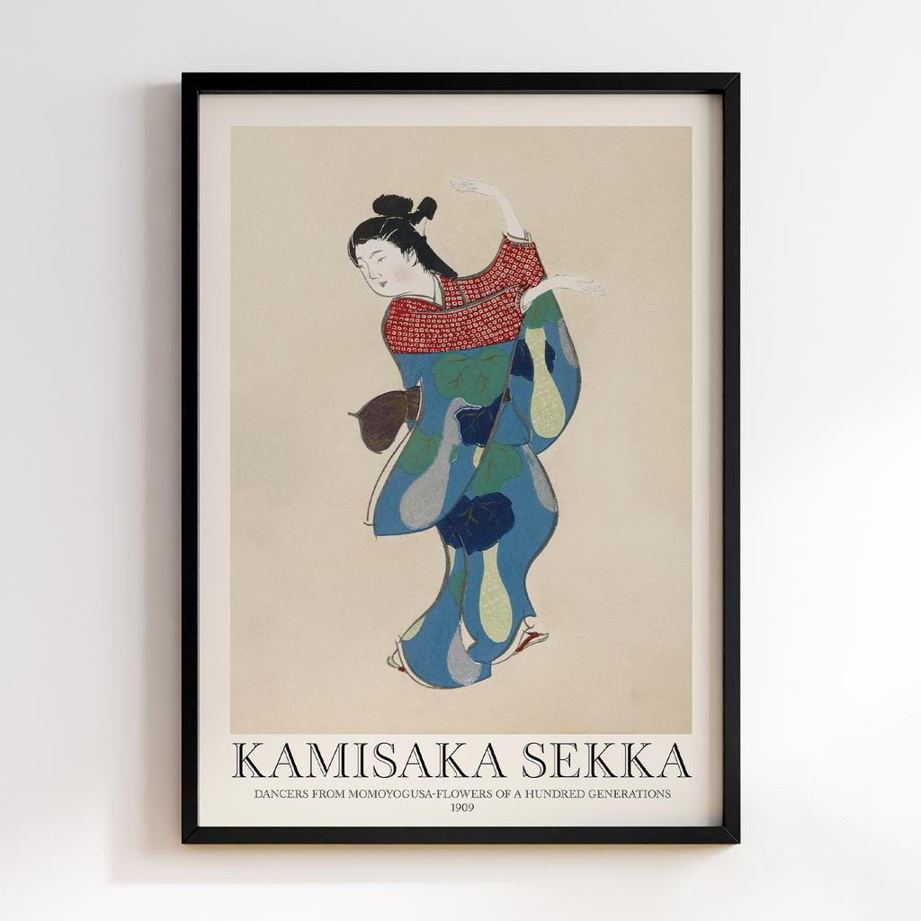 Постер Dancers from Momoyogusa–Flowers of a Hundred Generations (1909) by Kamisaka Sekka #1