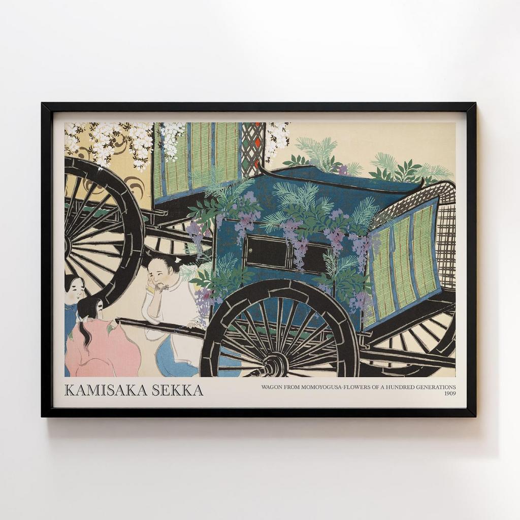 Постер Wagon from Momoyogusa–Flowers of a Hundred Generations (1909) by Kamisaka Sekka #2