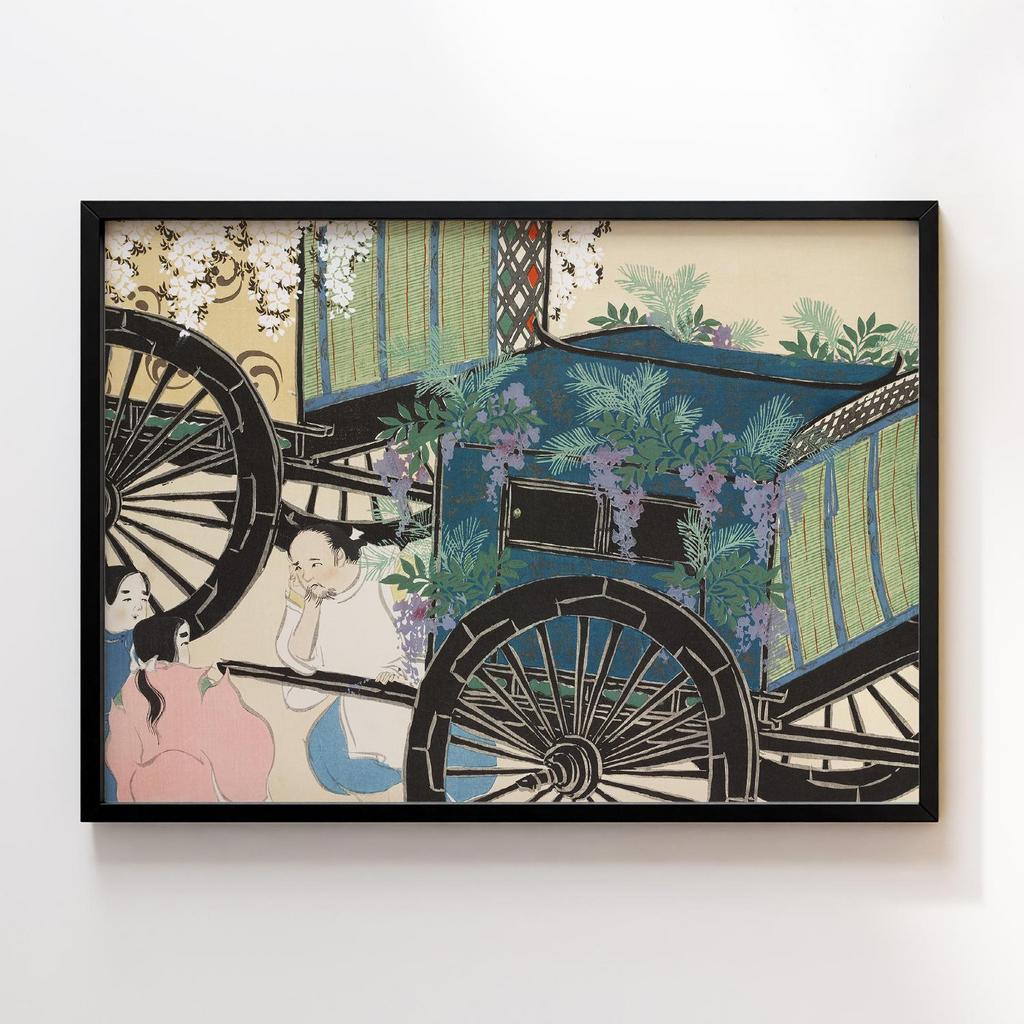 Постер Wagon from Momoyogusa–Flowers of a Hundred Generations (1909) by Kamisaka Sekka #1