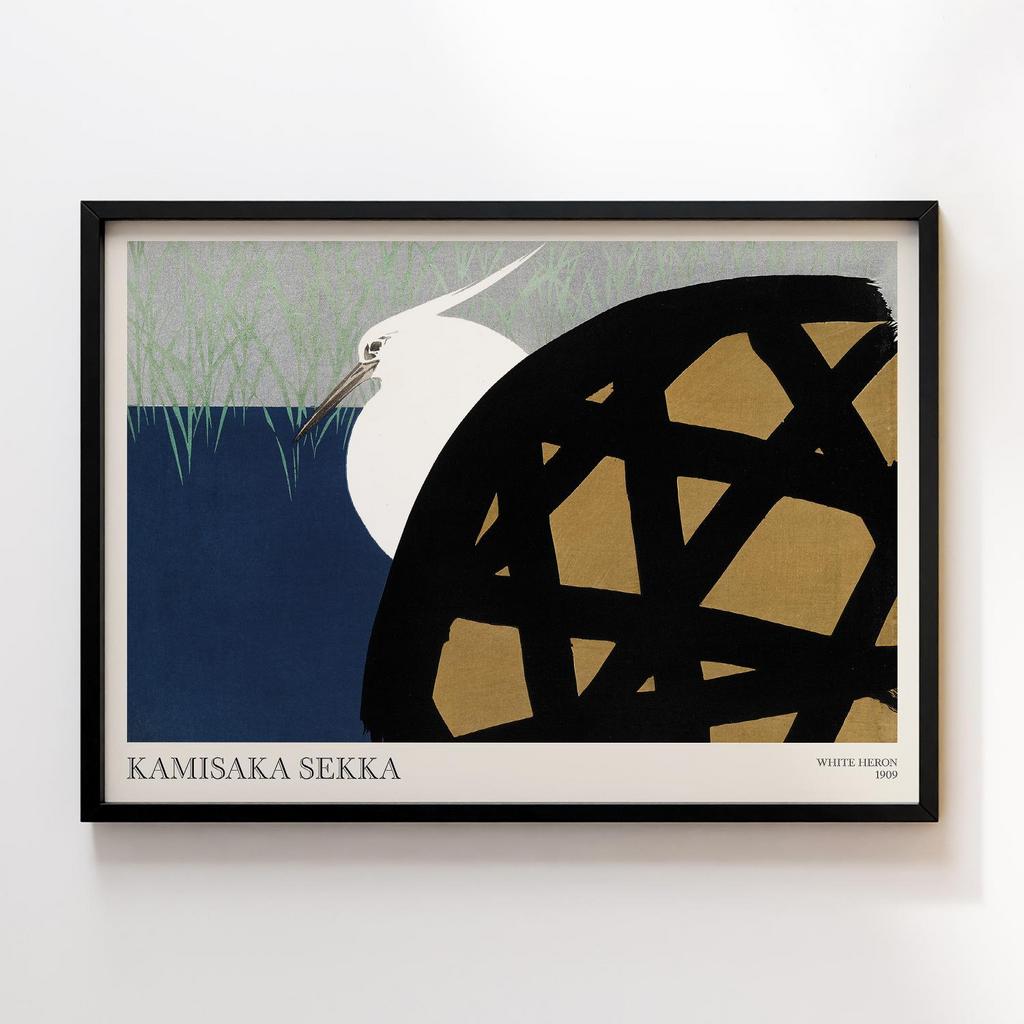 Постер White heron (1909) vintage woodcut print by Kamisaka Sekka #2
