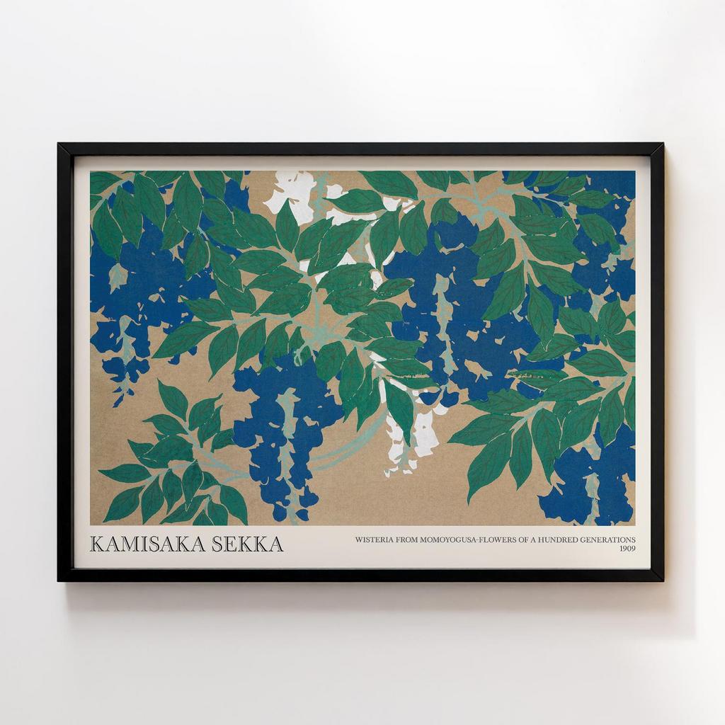 Постер Wisteria from Momoyogusa–Flowers of a Hundred Generations (1909) by Kamisaka Sekka #2