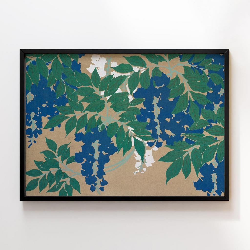 Постер Wisteria from Momoyogusa–Flowers of a Hundred Generations (1909) by Kamisaka Sekka #1