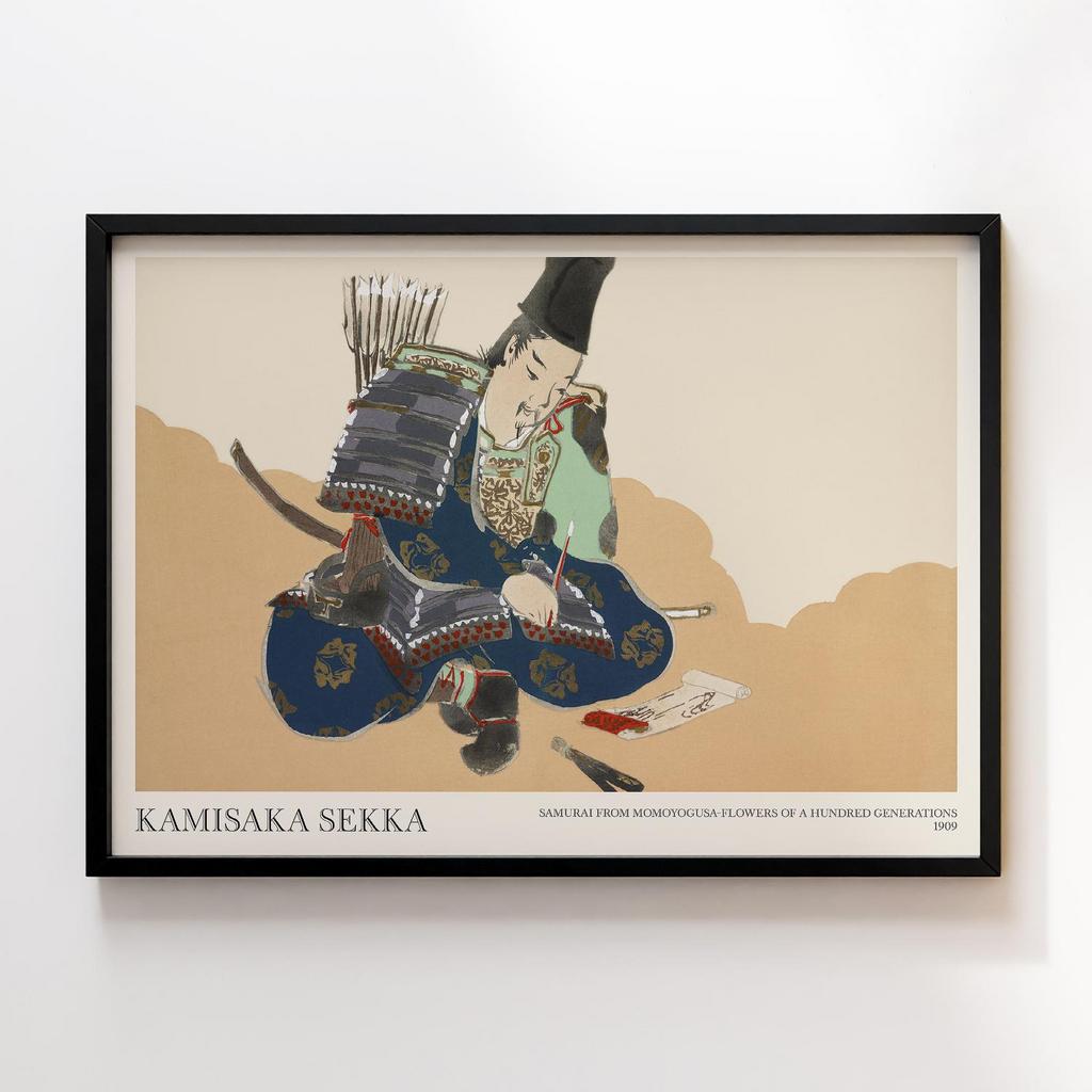 Постер Samurai from Momoyogusa–Flowers of a Hundred Generations (1909) by Kamisaka Sekka #1