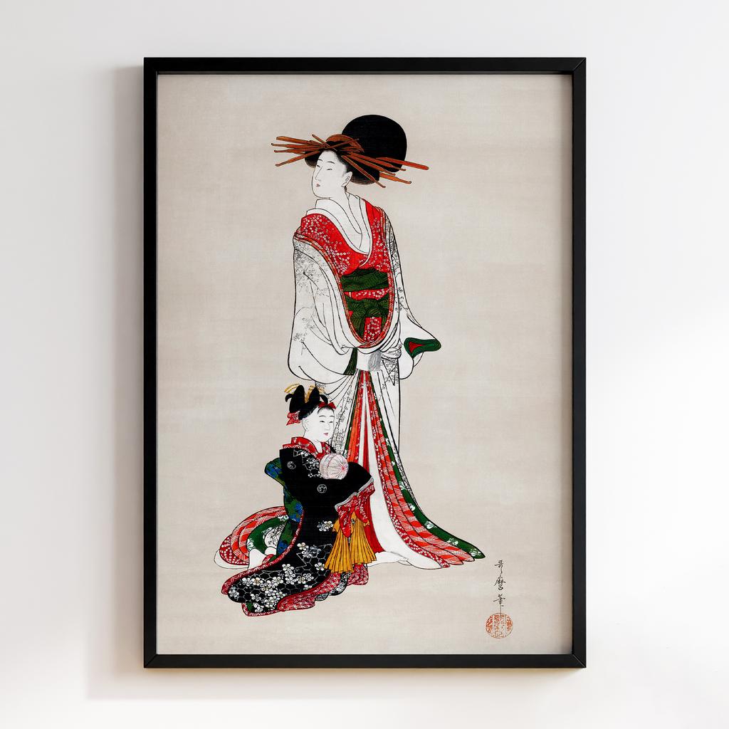 Постер Japanese woman (1805) vintage painting by Kitagawa Utamaro