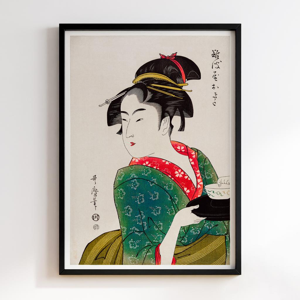 Постер Naniwaya Okita by Utamaro Kitagawa (1753-1806)