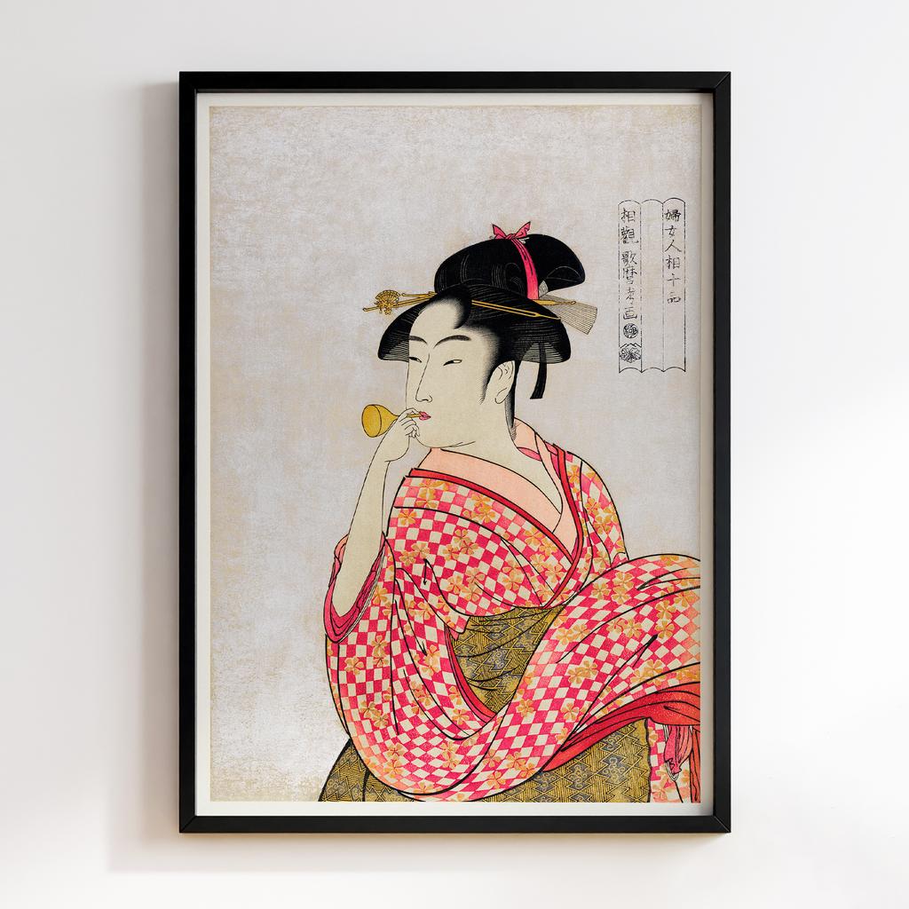 Постер Poppen o Fuku Musume by Utamaro Kitagawa(1753-1806)