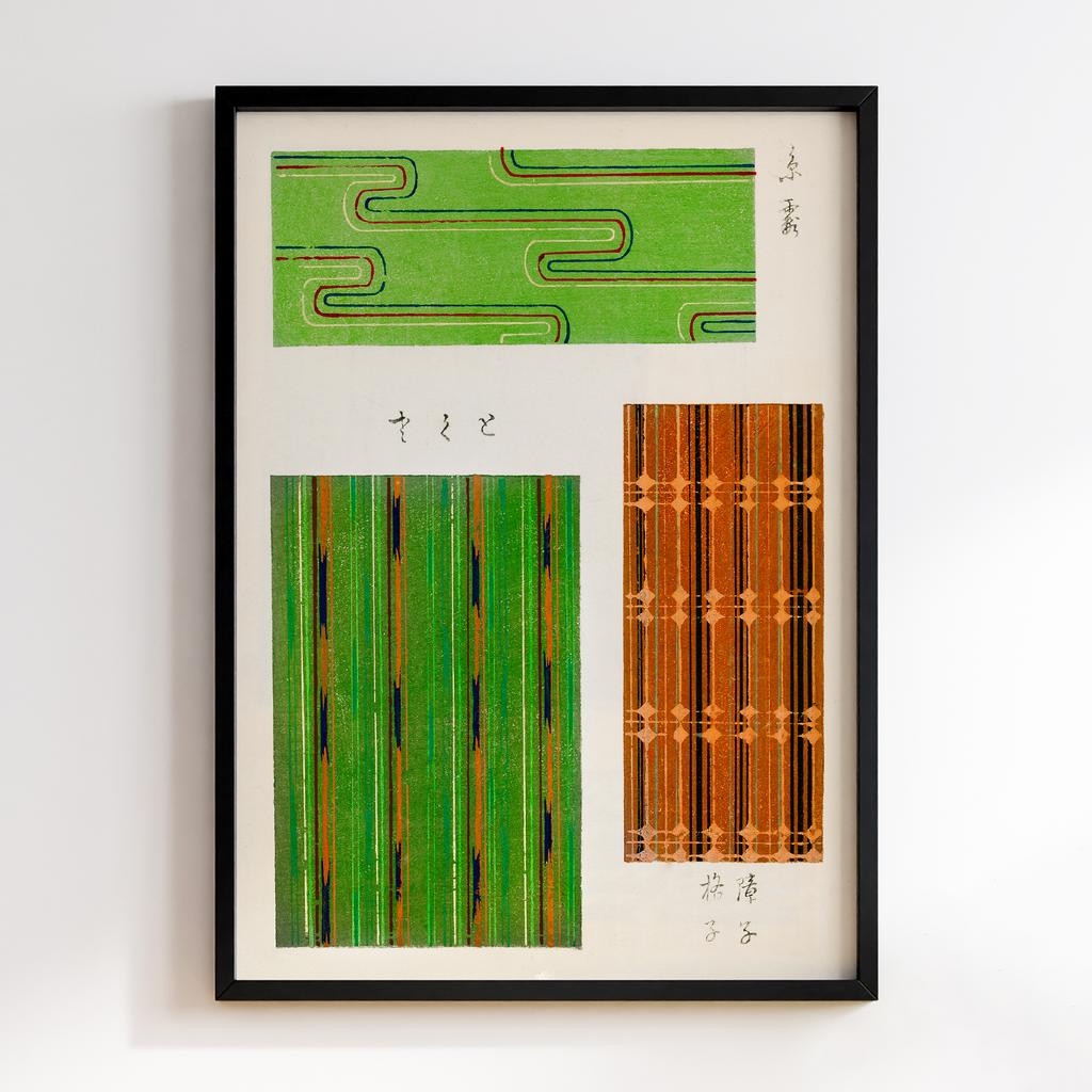 Постер Japanese woodblock patterns from Shima Shima 1904 by Furuya Korin #006