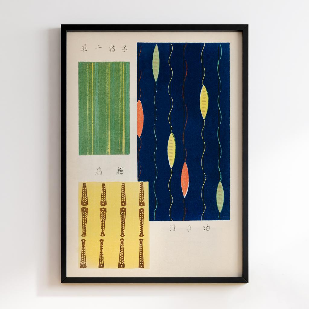 Постер Japanese woodblock patterns from Shima Shima 1904 by Furuya Korin #009