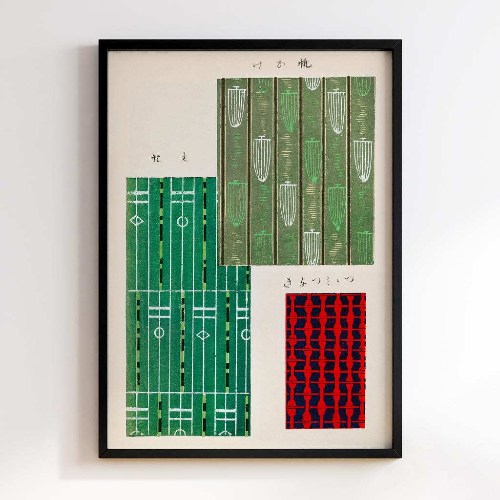 Постер Japanese woodblock patterns from Shima Shima 1904 by Furuya Korin #011