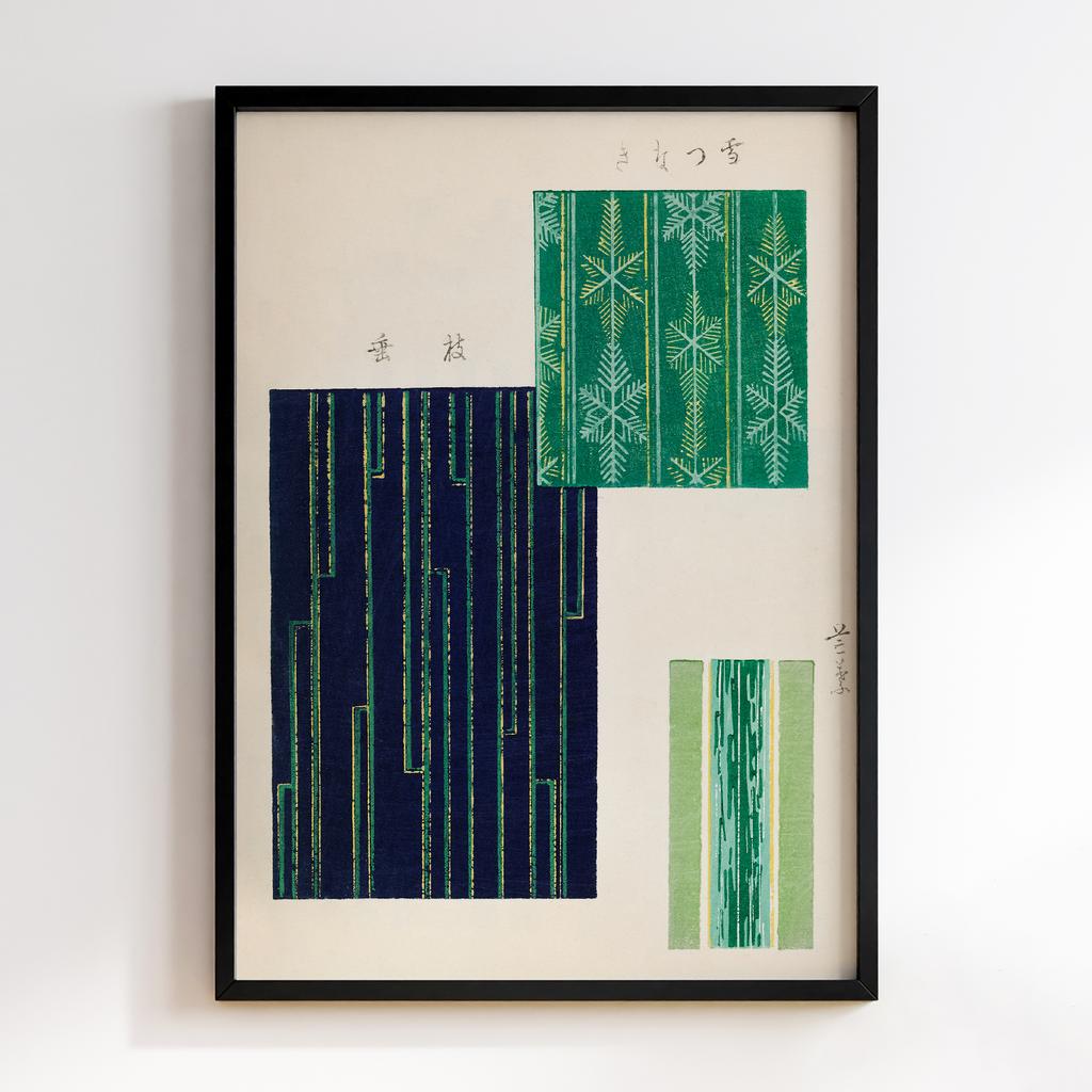Постер Japanese woodblock patterns from Shima Shima 1904 by Furuya Korin #013