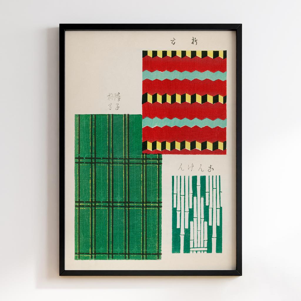 Постер Japanese woodblock patterns from Shima Shima 1904 by Furuya Korin #014