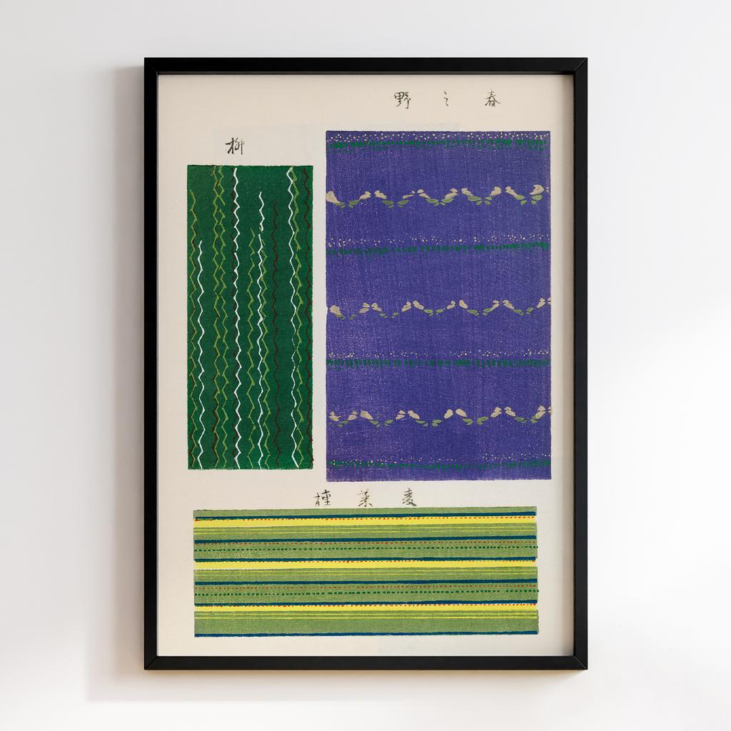 Постер Japanese woodblock patterns from Shima Shima 1904 by Furuya Korin #016