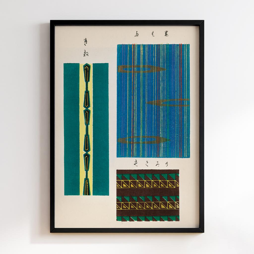 Постер Japanese woodblock patterns from Shima Shima 1904 by Furuya Korin #017