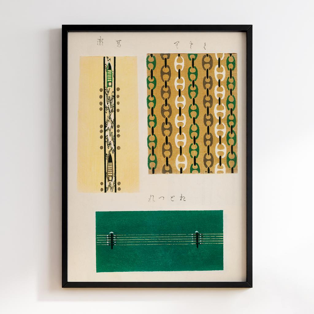 Постер Japanese woodblock patterns from Shima Shima 1904 by Furuya Korin #018