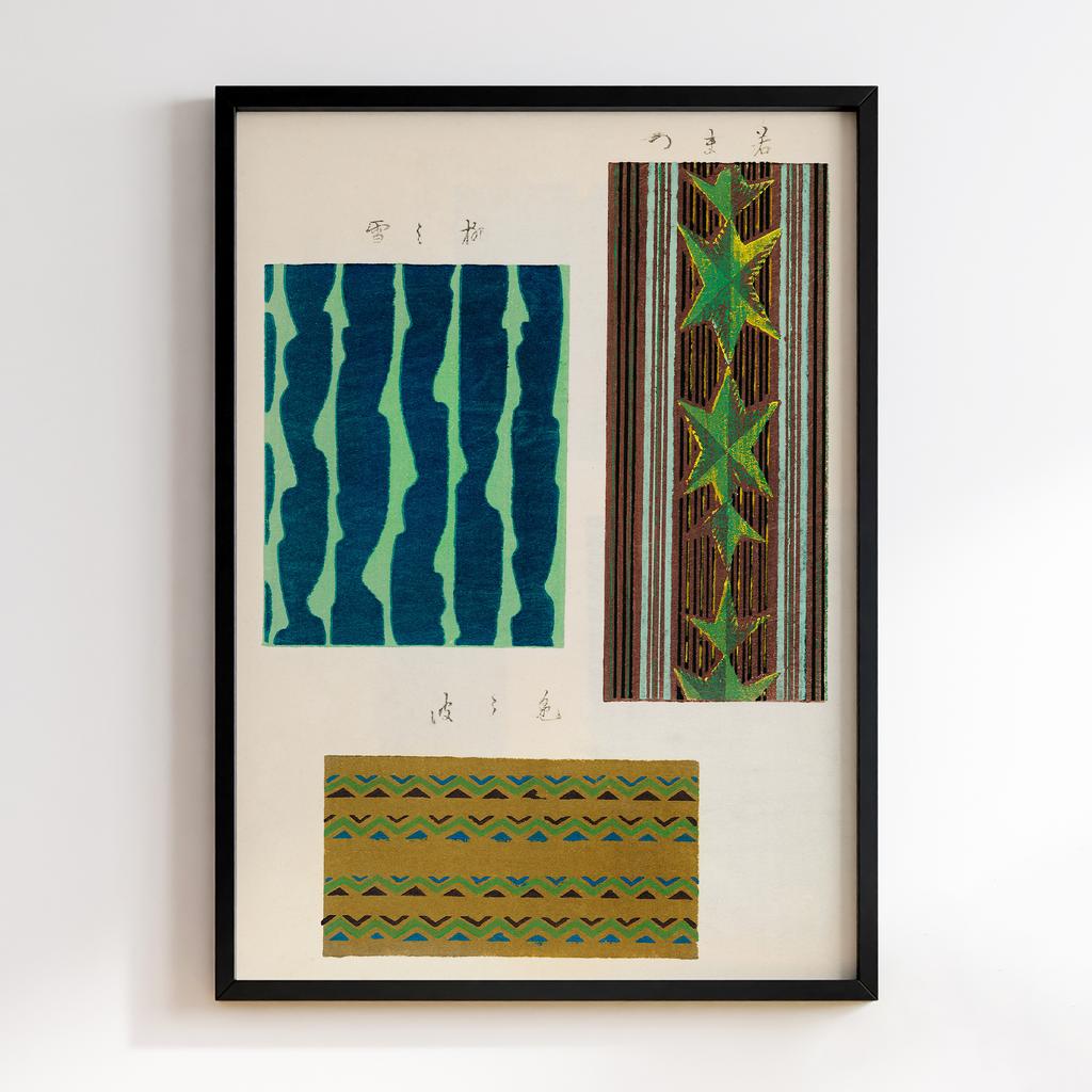 Постер Japanese woodblock patterns from Shima Shima 1904 by Furuya Korin #020