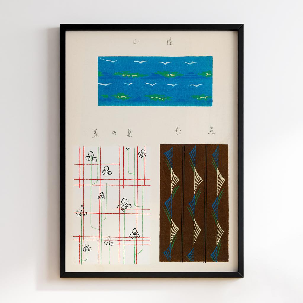 Постер Japanese woodblock patterns from Shima Shima 1904 by Furuya Korin #022
