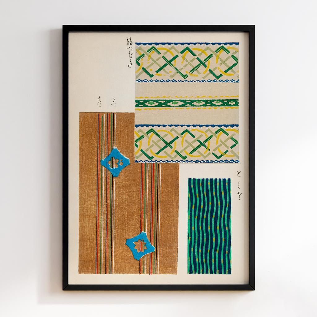 Постер Japanese woodblock patterns from Shima Shima 1904 by Furuya Korin #027
