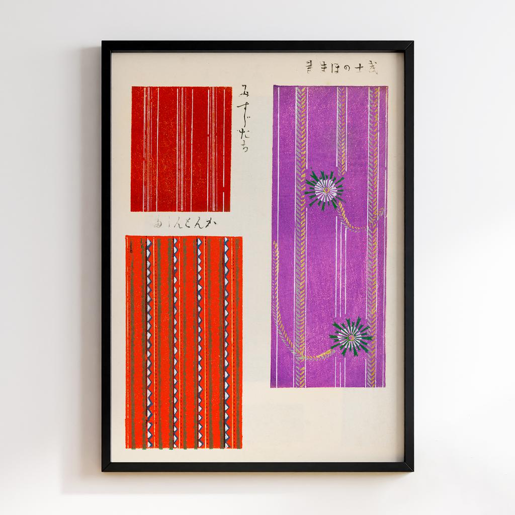 Постер Japanese woodblock patterns from Shima Shima 1904 by Furuya Korin #028