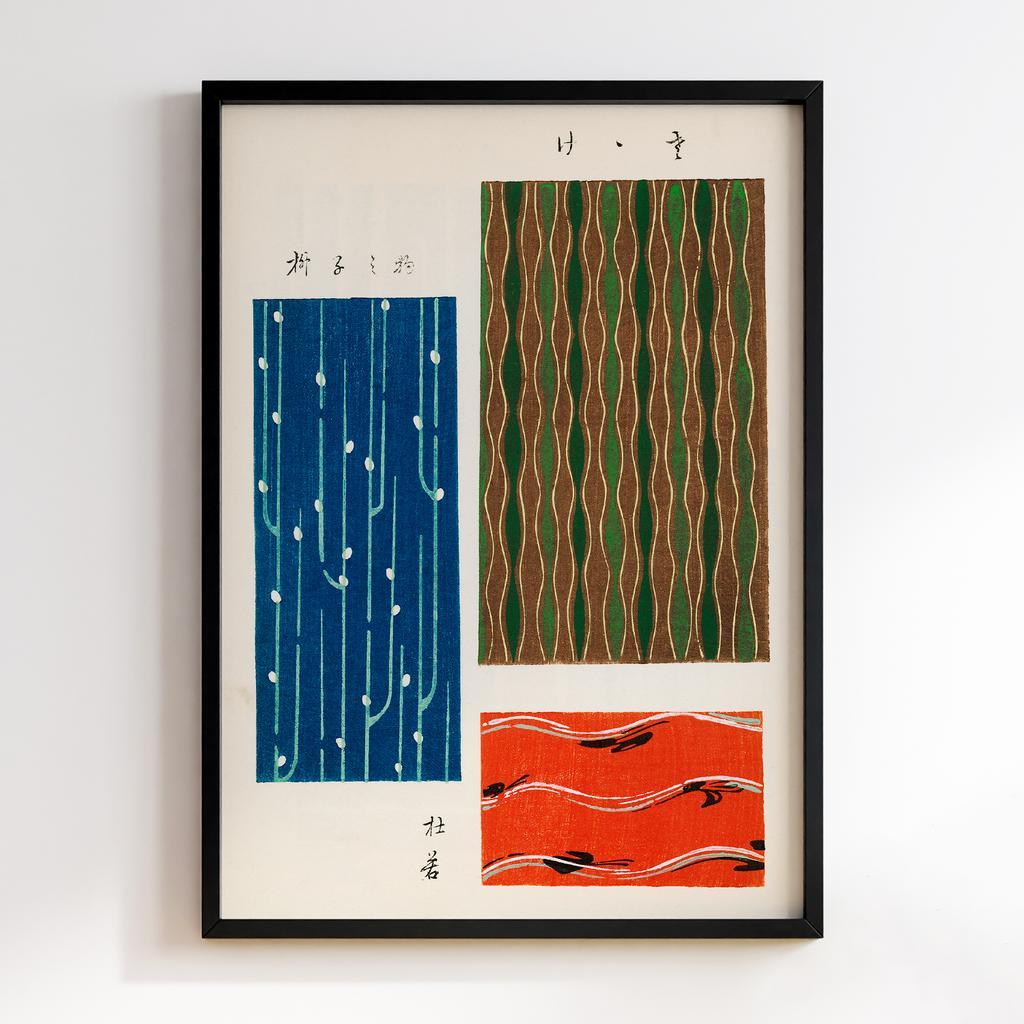 Постер Japanese woodblock patterns from Shima Shima 1904 by Furuya Korin #030