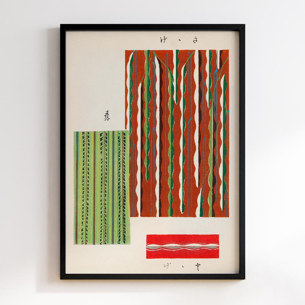 Постер Japanese woodblock patterns from Shima Shima 1904 by Furuya Korin #031