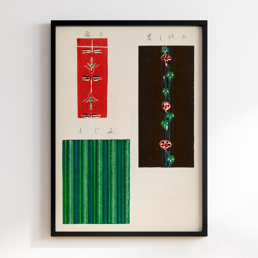 Постер Japanese woodblock patterns from Shima Shima 1904 by Furuya Korin #039