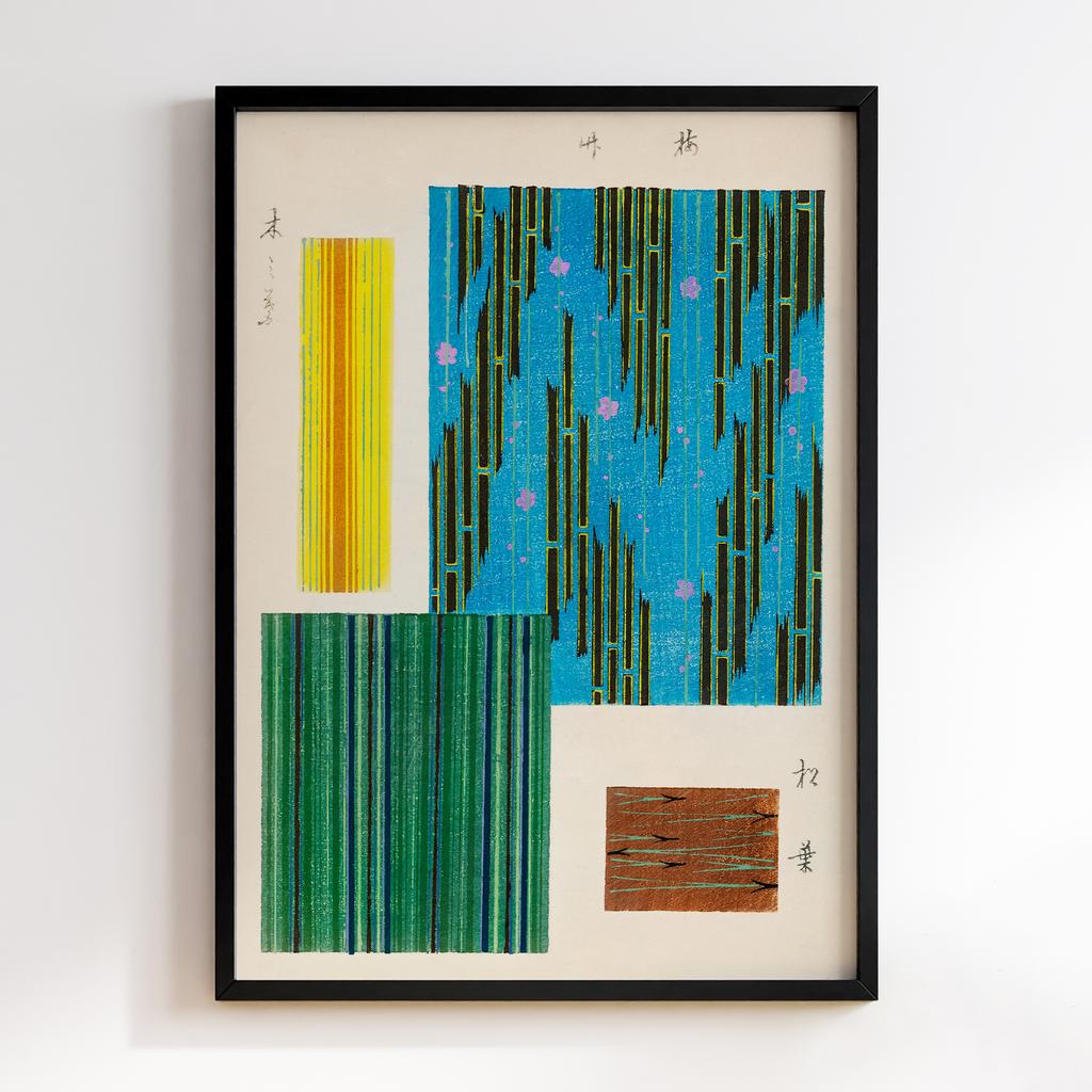 Постер Japanese woodblock patterns from Shima Shima 1904 by Furuya Korin #045