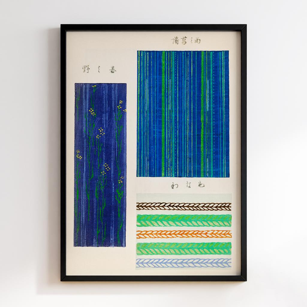 Постер Japanese woodblock patterns from Shima Shima 1904 by Furuya Korin #047