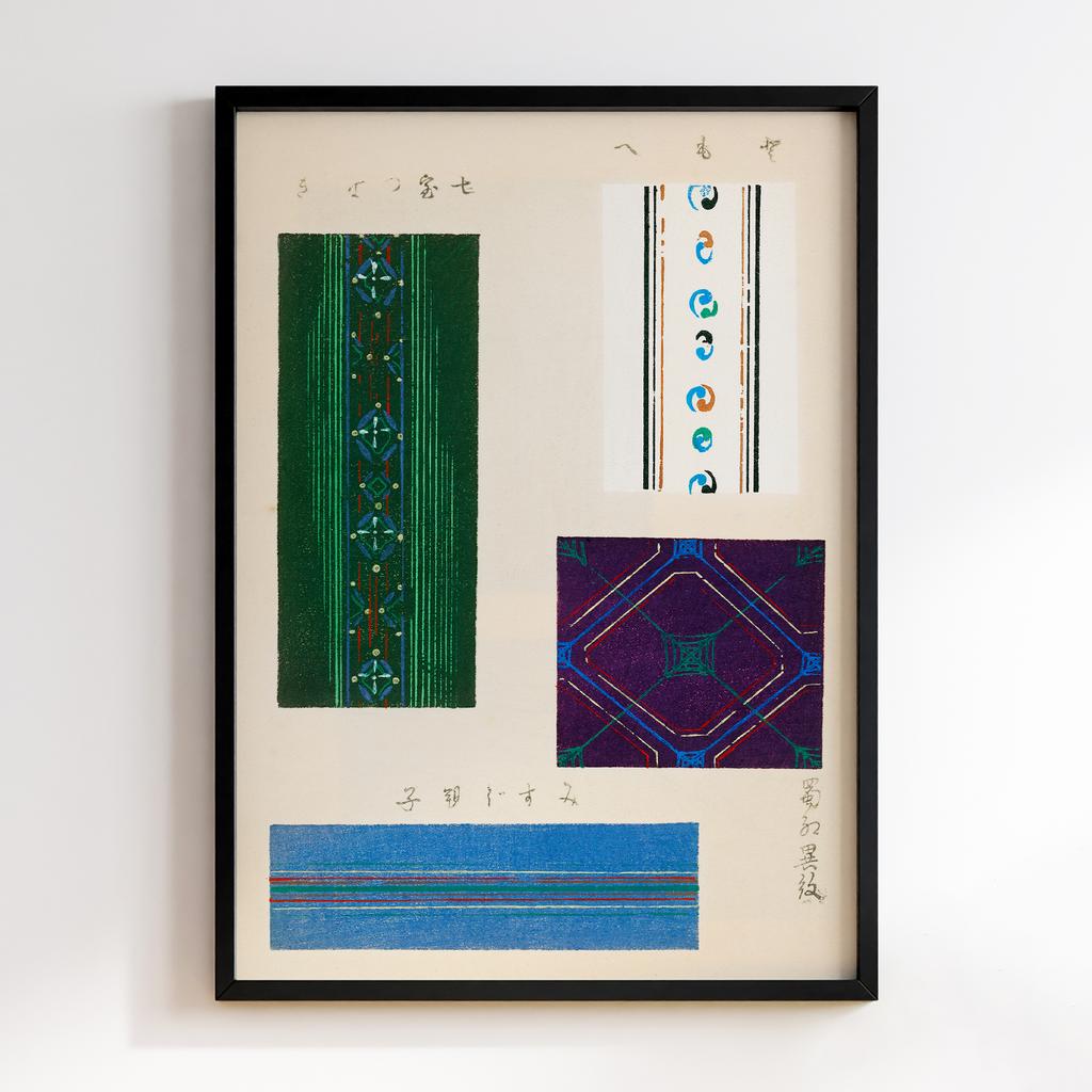Постер Japanese woodblock patterns from Shima Shima 1904 by Furuya Korin #050