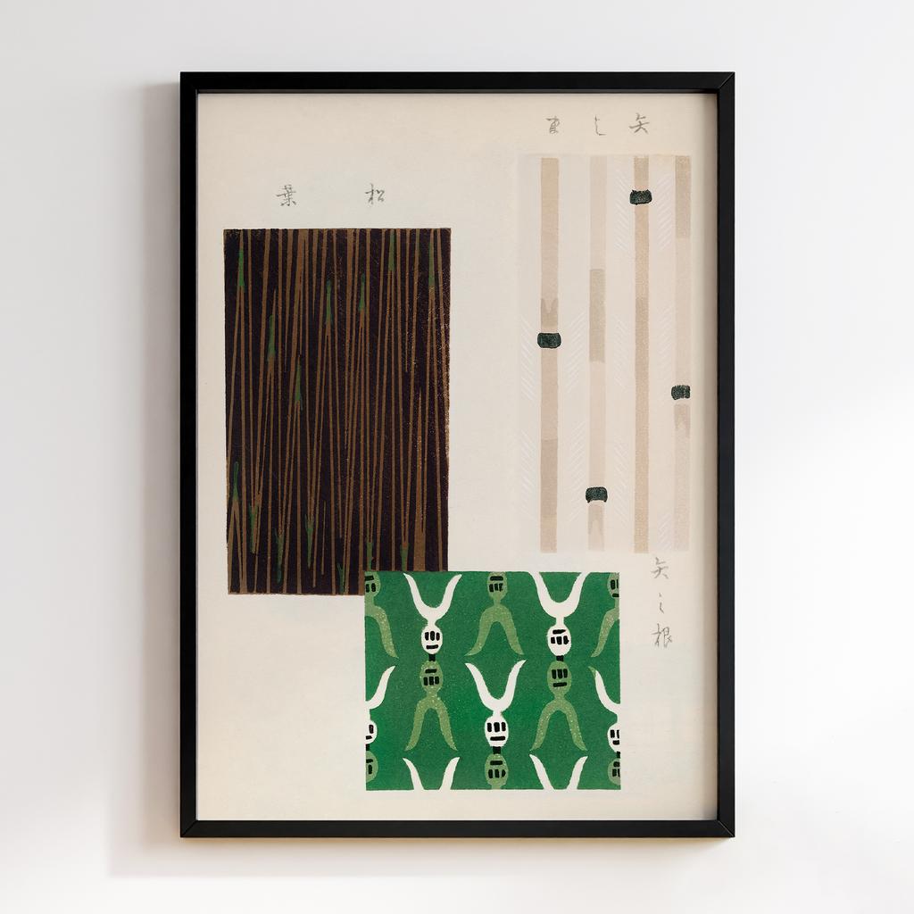 Постер Japanese woodblock patterns from Shima Shima 1904 by Furuya Korin #053