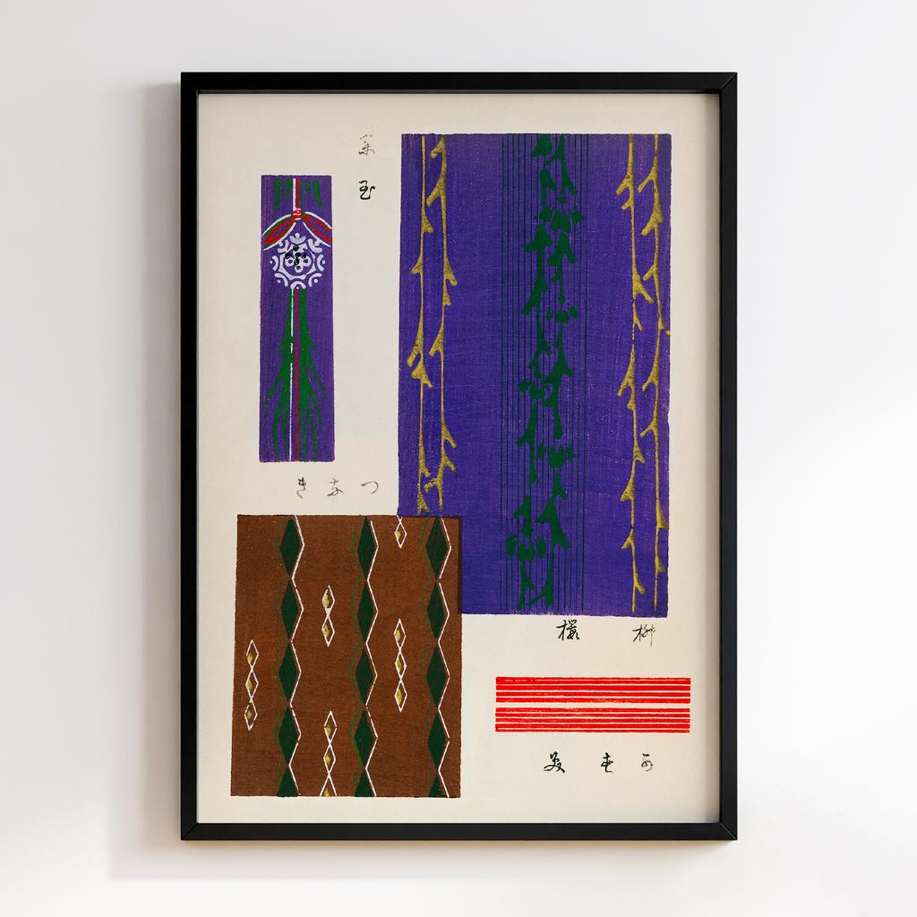 Постер Japanese woodblock patterns from Shima Shima 1904 by Furuya Korin #054