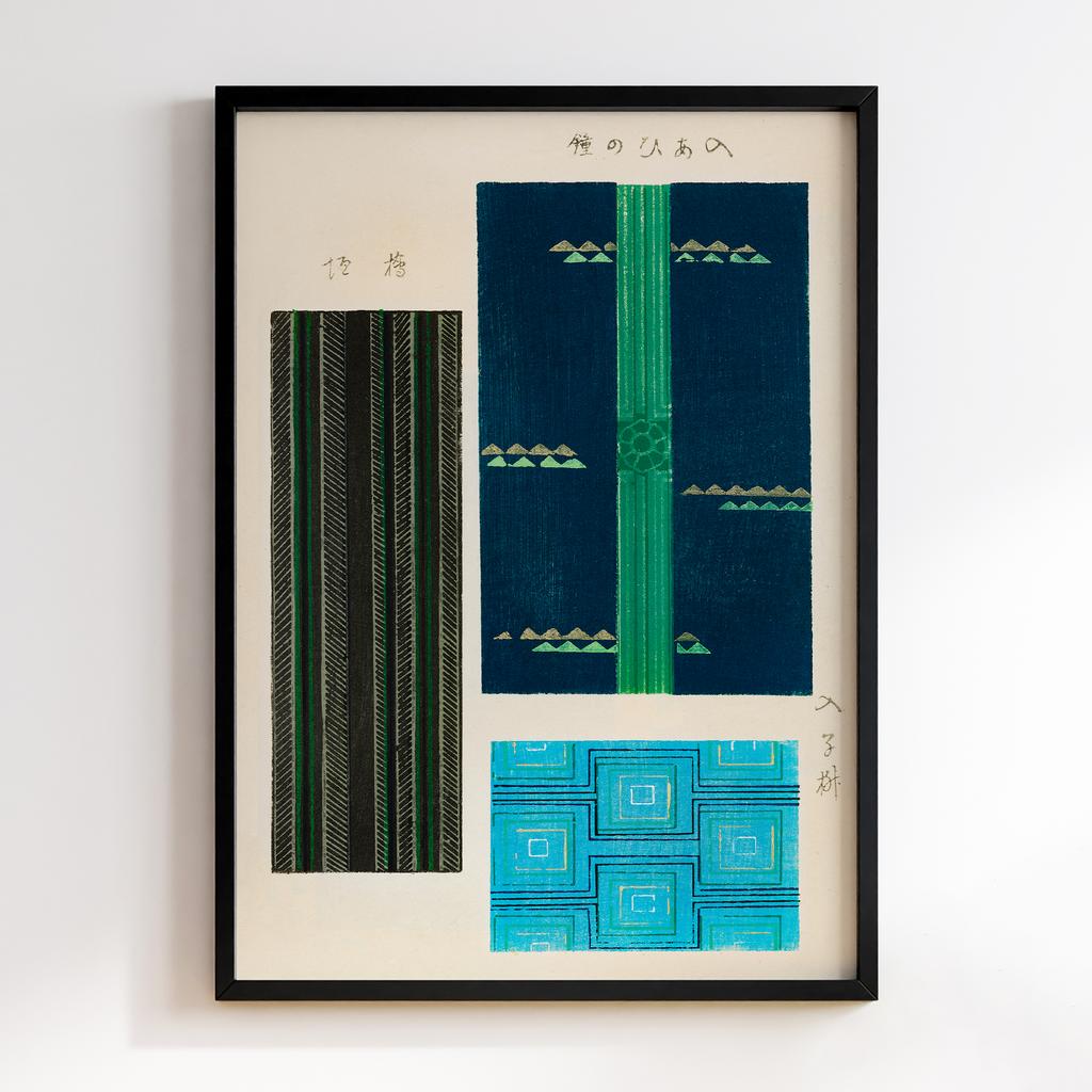Постер Japanese woodblock patterns from Shima Shima 1904 by Furuya Korin #069