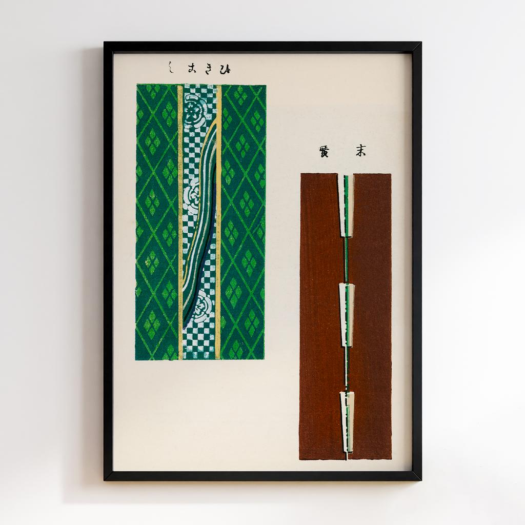 Постер Japanese woodblock patterns from Shima Shima 1904 by Furuya Korin #072