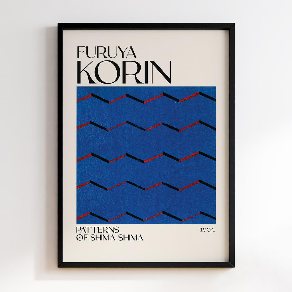 Постер Japanese woodblock patterns from Shima Shima 1904 by Furuya Korin #078