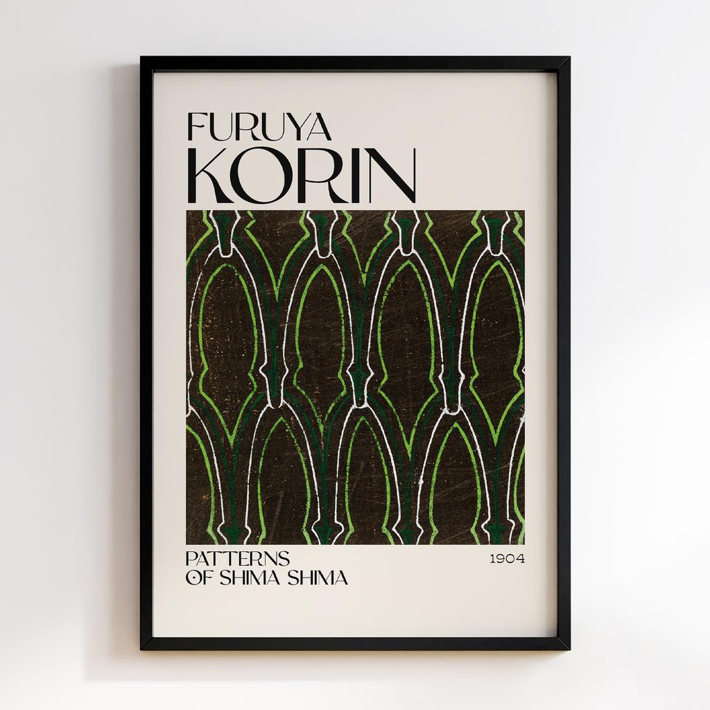 Постер Japanese woodblock patterns from Shima Shima 1904 by Furuya Korin #087