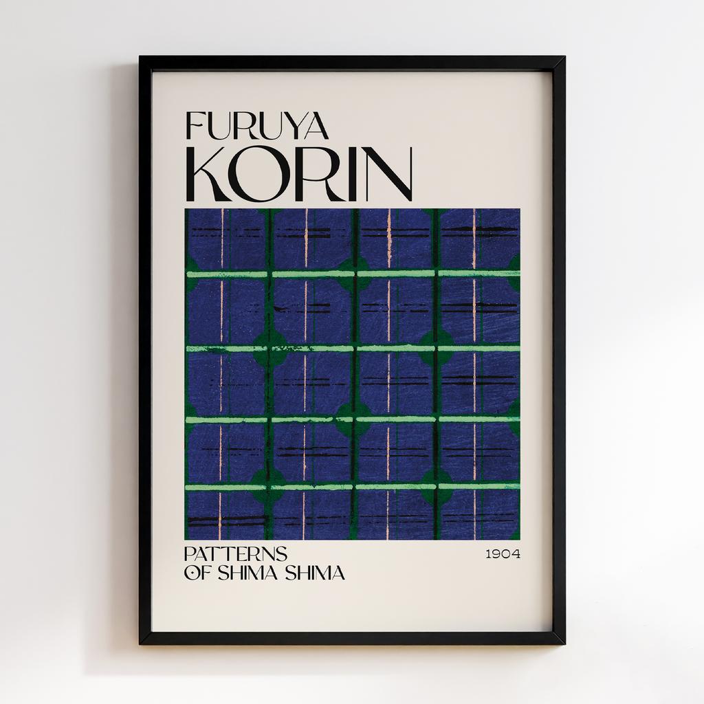 Постер Japanese woodblock patterns from Shima Shima 1904 by Furuya Korin #089