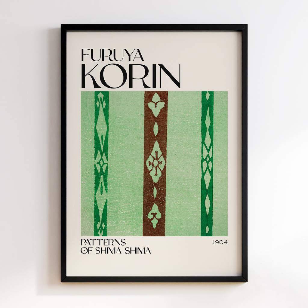 Постер Japanese woodblock patterns from Shima Shima 1904 by Furuya Korin #093