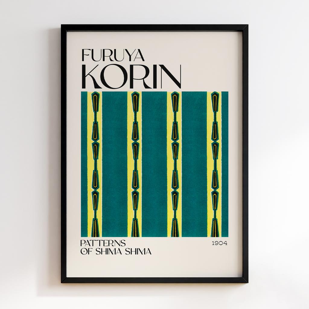 Постер Japanese woodblock patterns from Shima Shima 1904 by Furuya Korin #095