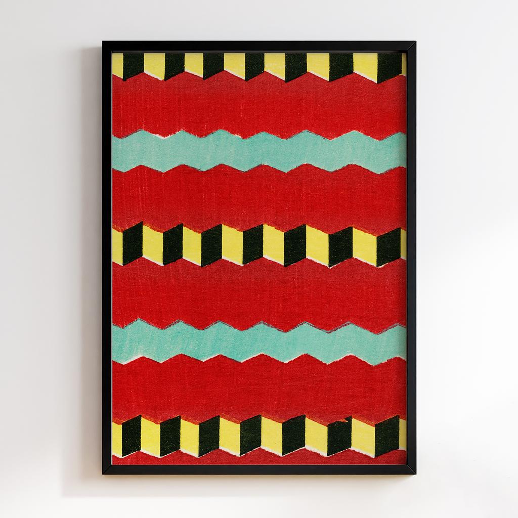 Постер Japanese woodblock patterns from Shima Shima 1904 by Furuya Korin #128