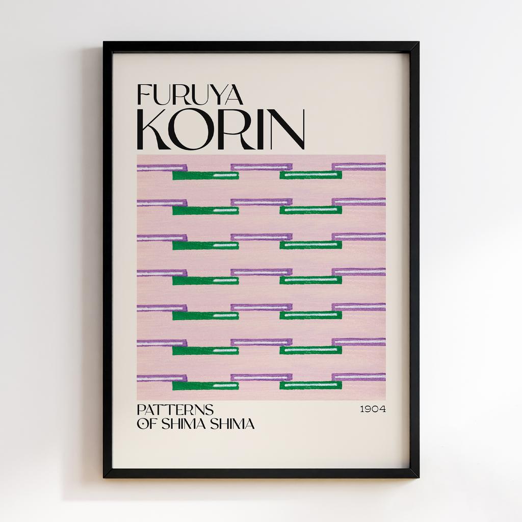 Постер Japanese woodblock patterns from Shima Shima 1904 by Furuya Korin #147