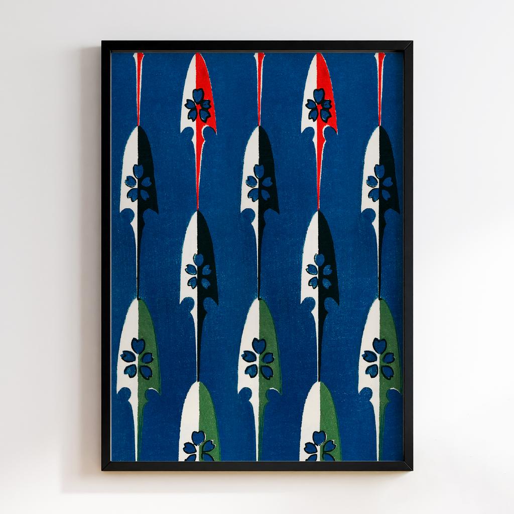 Постер Japanese woodblock patterns from Shima Shima 1904 by Furuya Korin #165