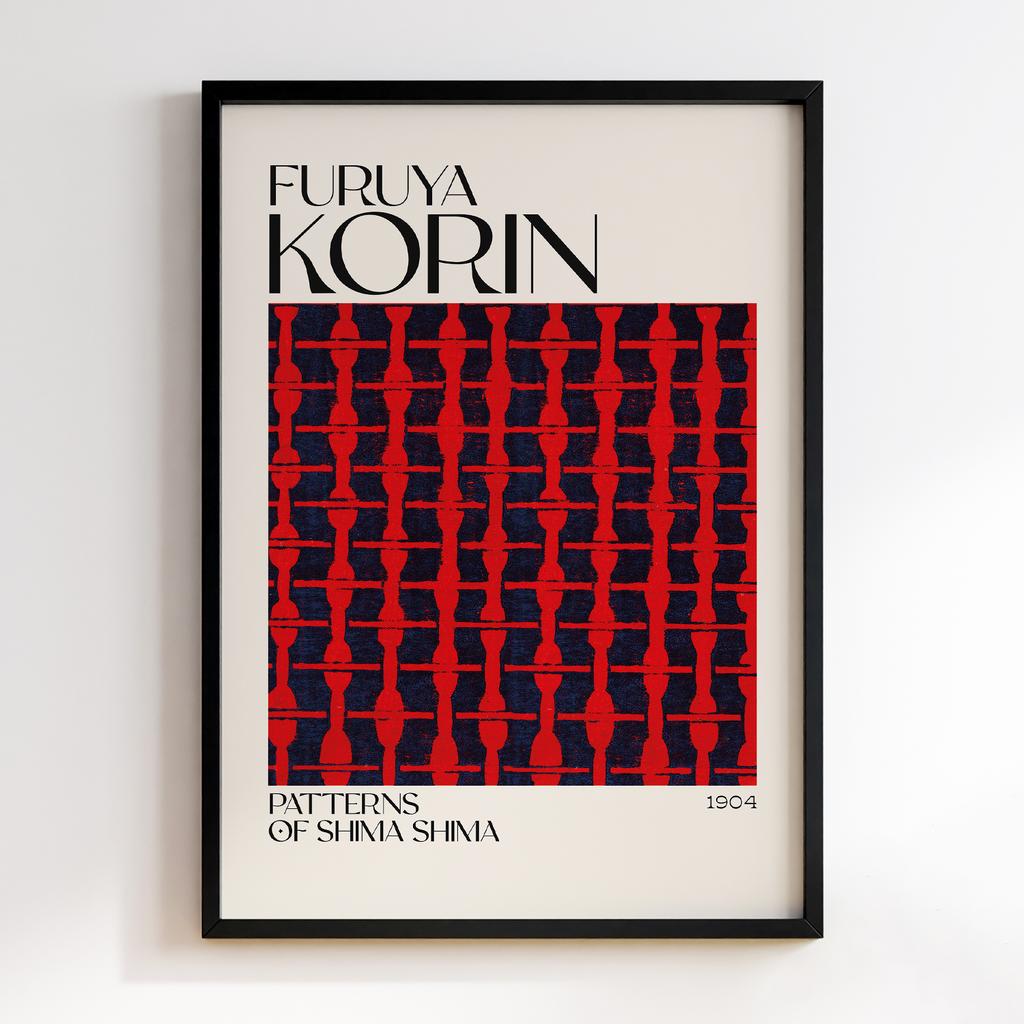 Постер Japanese woodblock patterns from Shima Shima 1904 by Furuya Korin #182