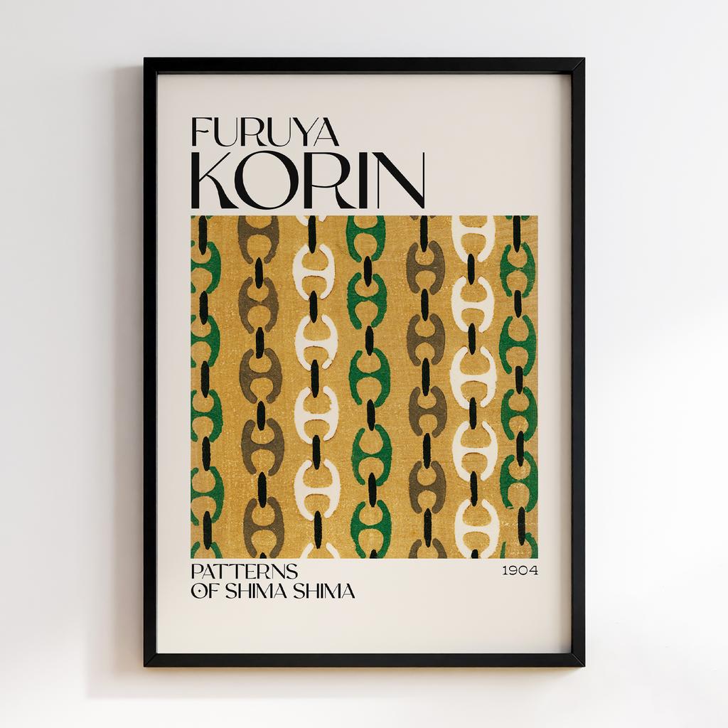 Постер Japanese woodblock patterns from Shima Shima 1904 by Furuya Korin #185