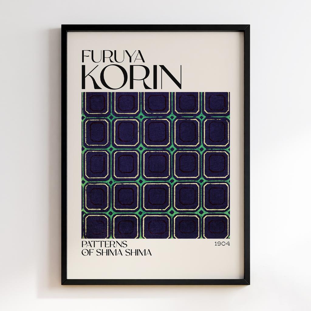 Постер Japanese woodblock patterns from Shima Shima 1904 by Furuya Korin #196