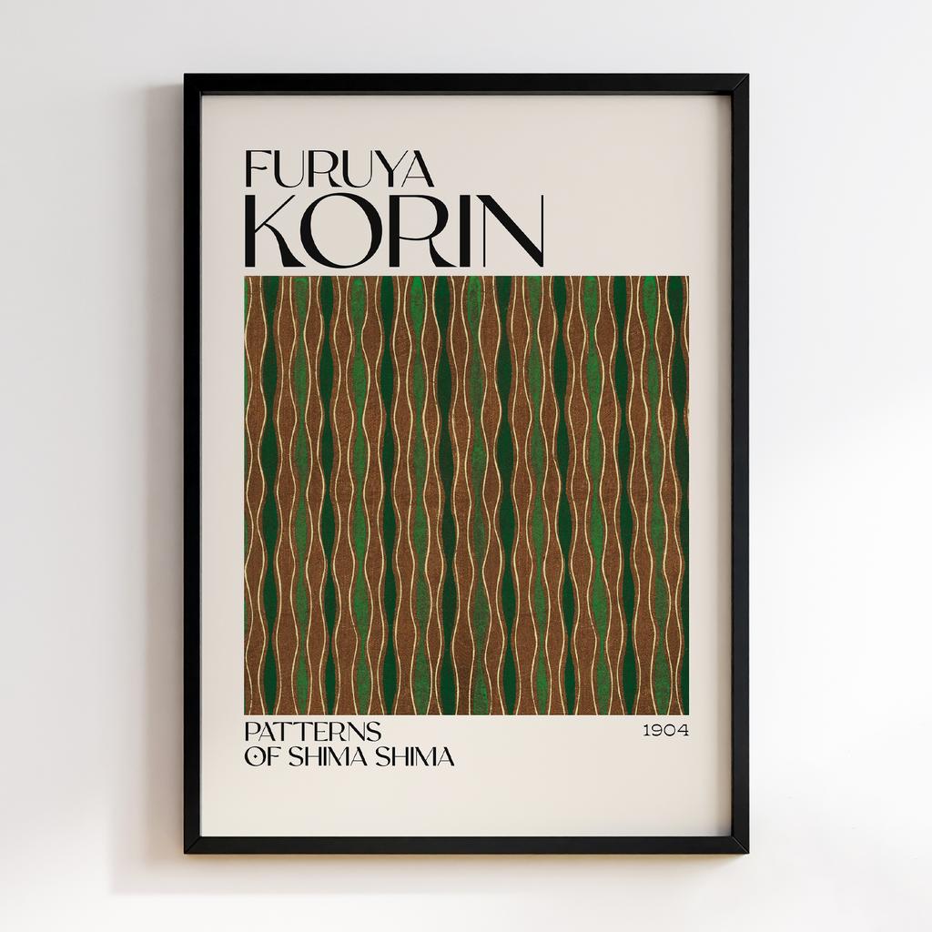 Постер Japanese woodblock patterns from Shima Shima 1904 by Furuya Korin #201