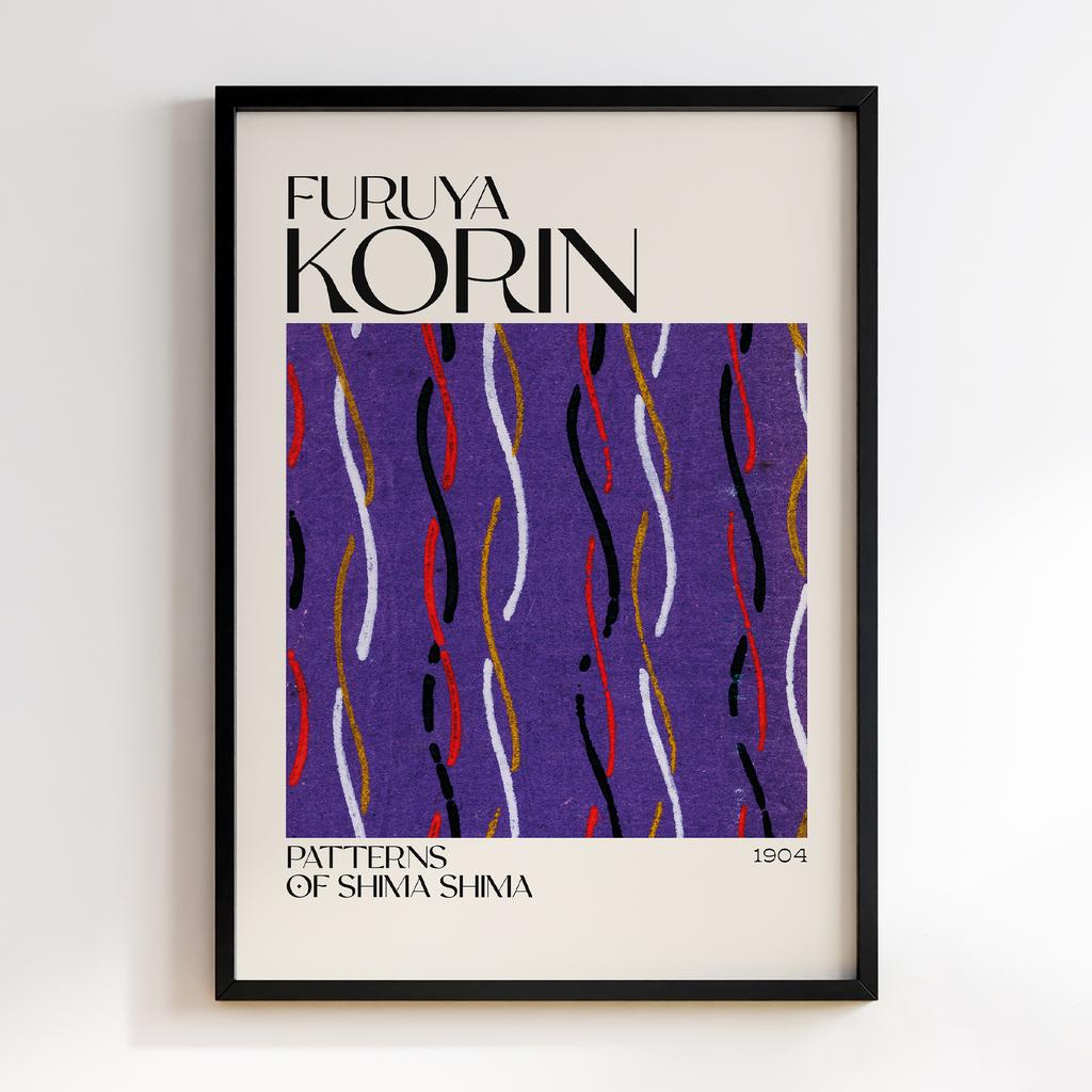 Постер Japanese woodblock patterns from Shima Shima 1904 by Furuya Korin #203